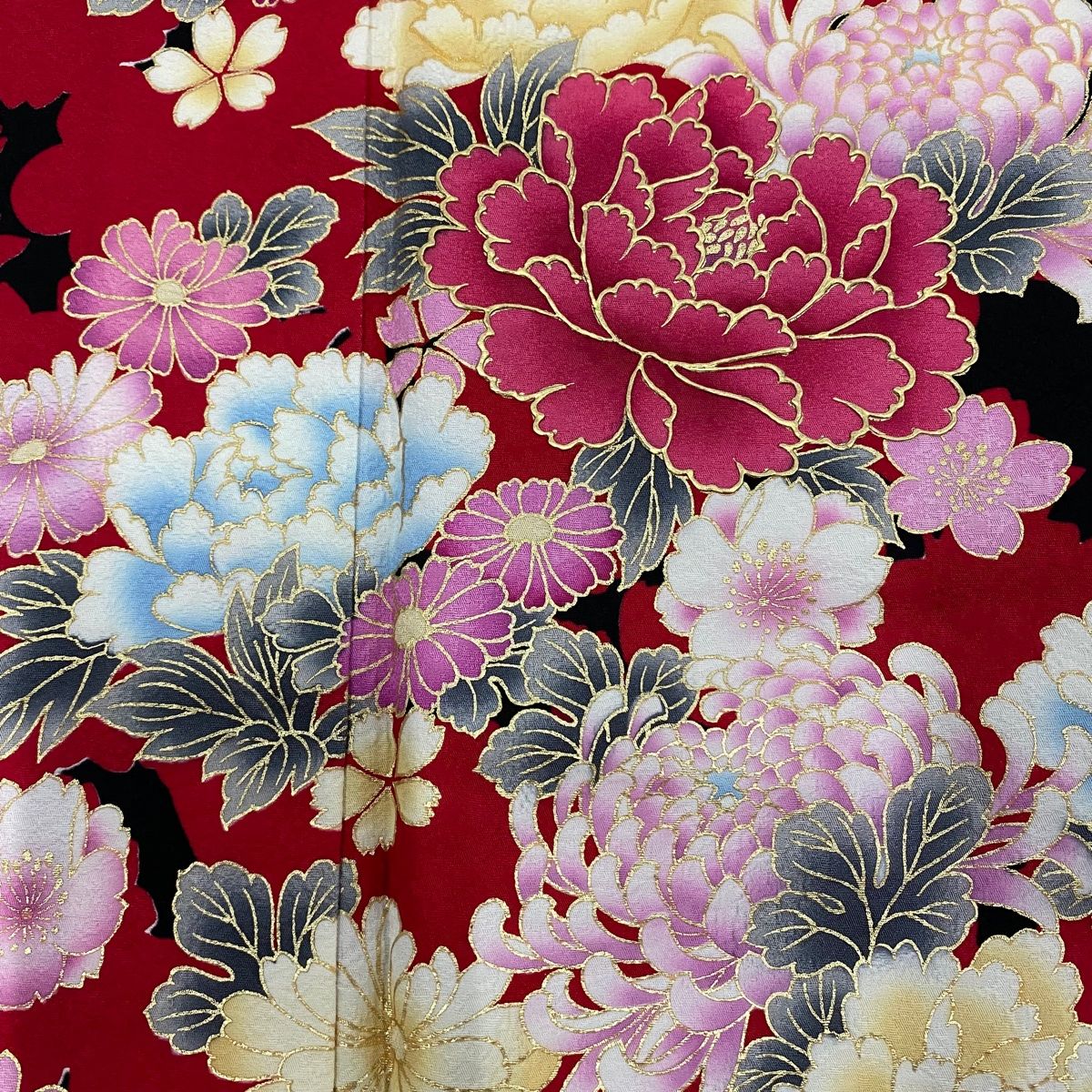 袷 牡丹