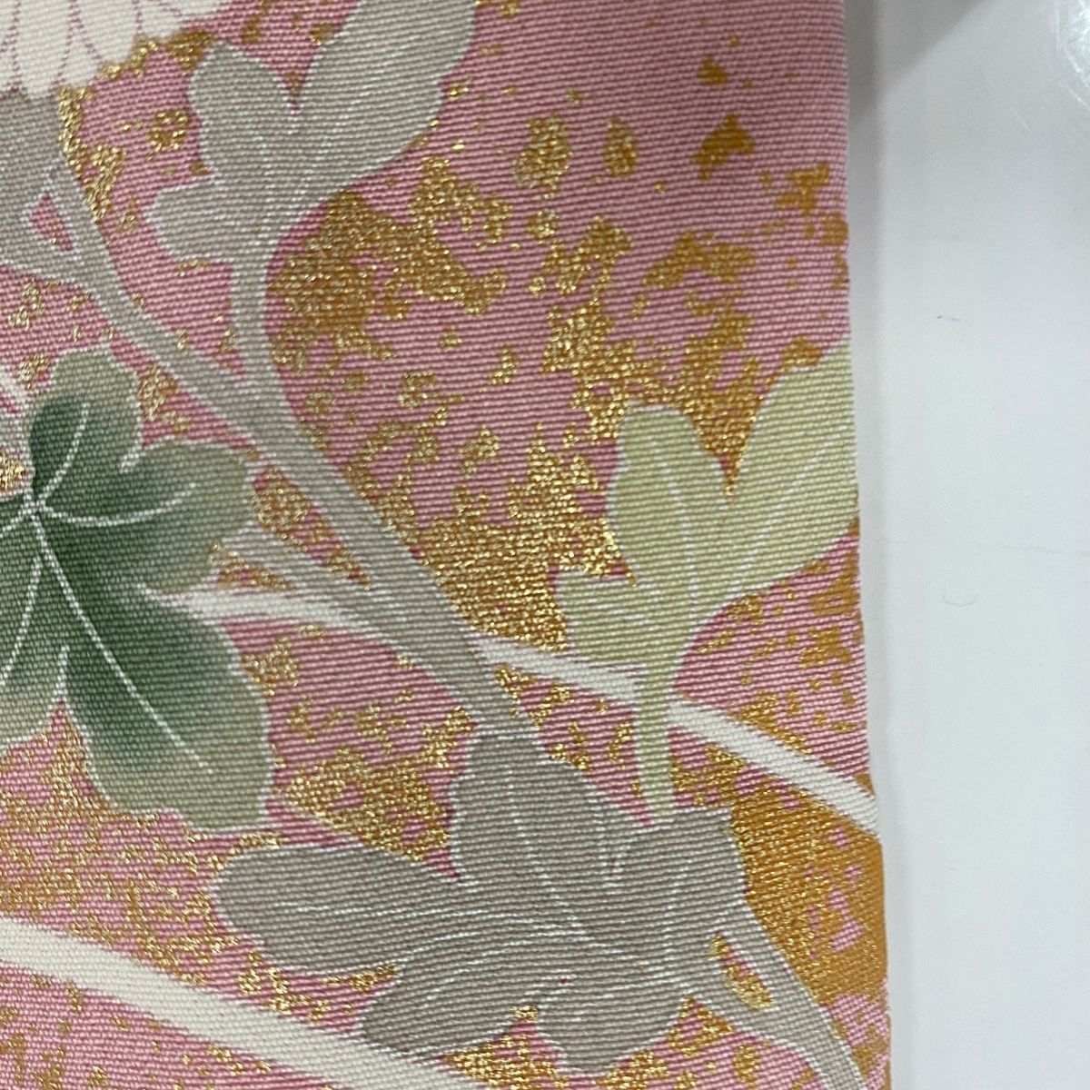  訪問着 身丈161 cm 裄丈68 L 袷 草花 金彩 ぼかし ピンク 正絹 秀品 訪問着 付け下げ 着物