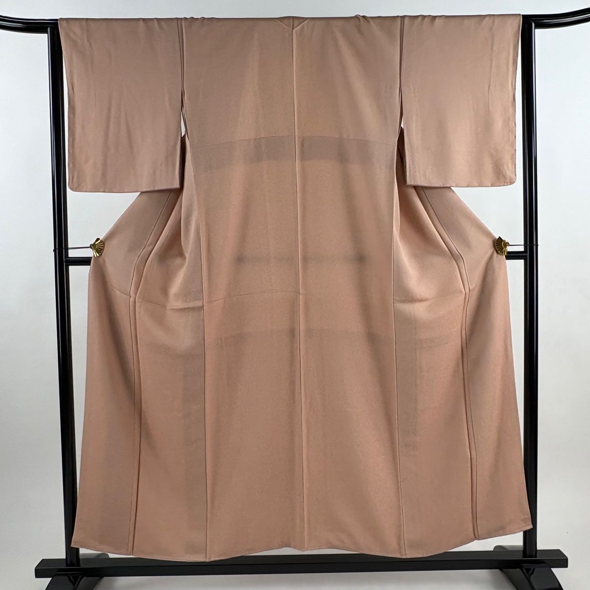 小紋 身丈153 5 cm 裄丈64 M 袷 鱗文 ピンクベージュ 正絹 秀品 一つ紋