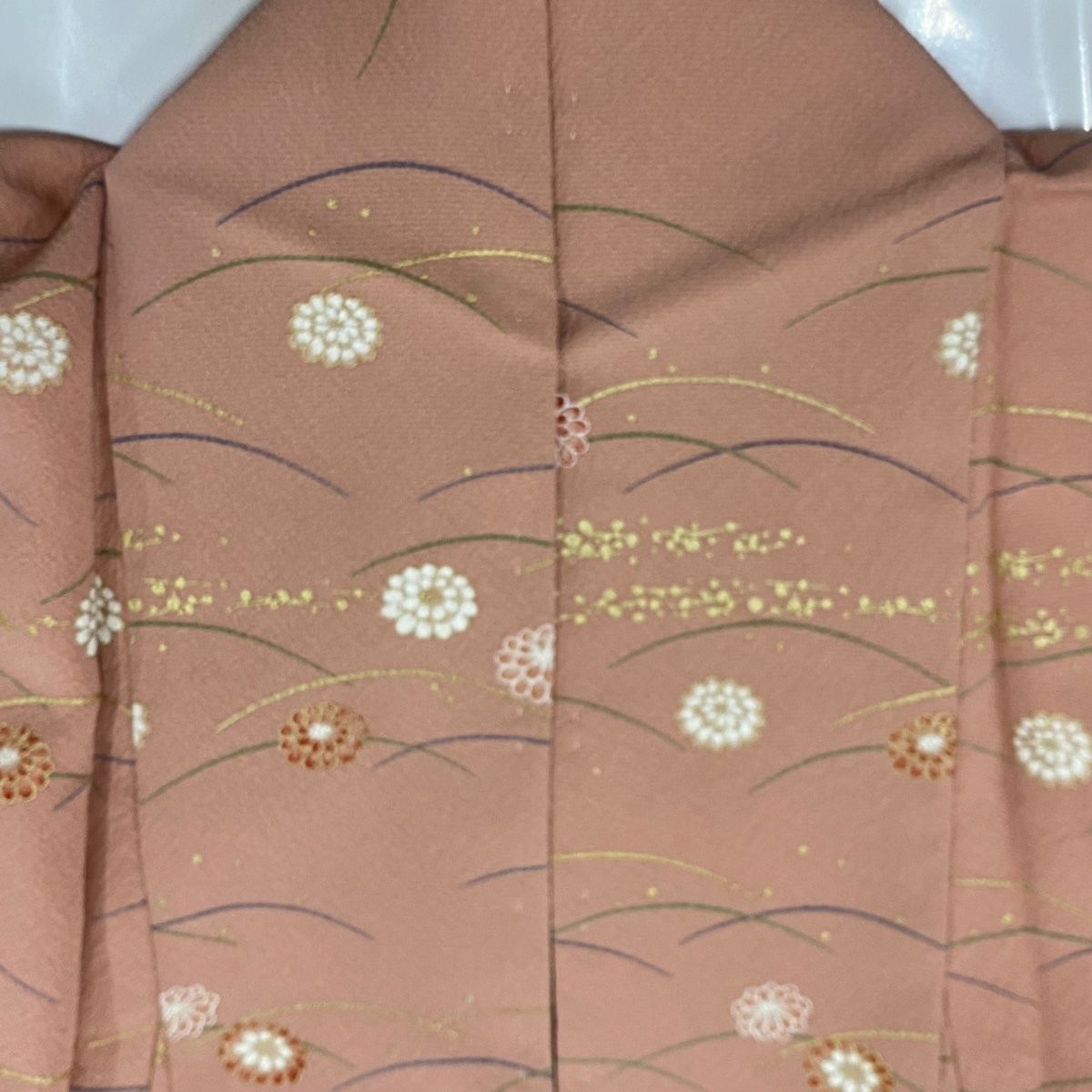  訪問着 身丈161 cm 裄丈64 M 袷 蝶 草花 金糸 金彩 ピンク 正絹 秀品 訪問着 付け下げ 着物