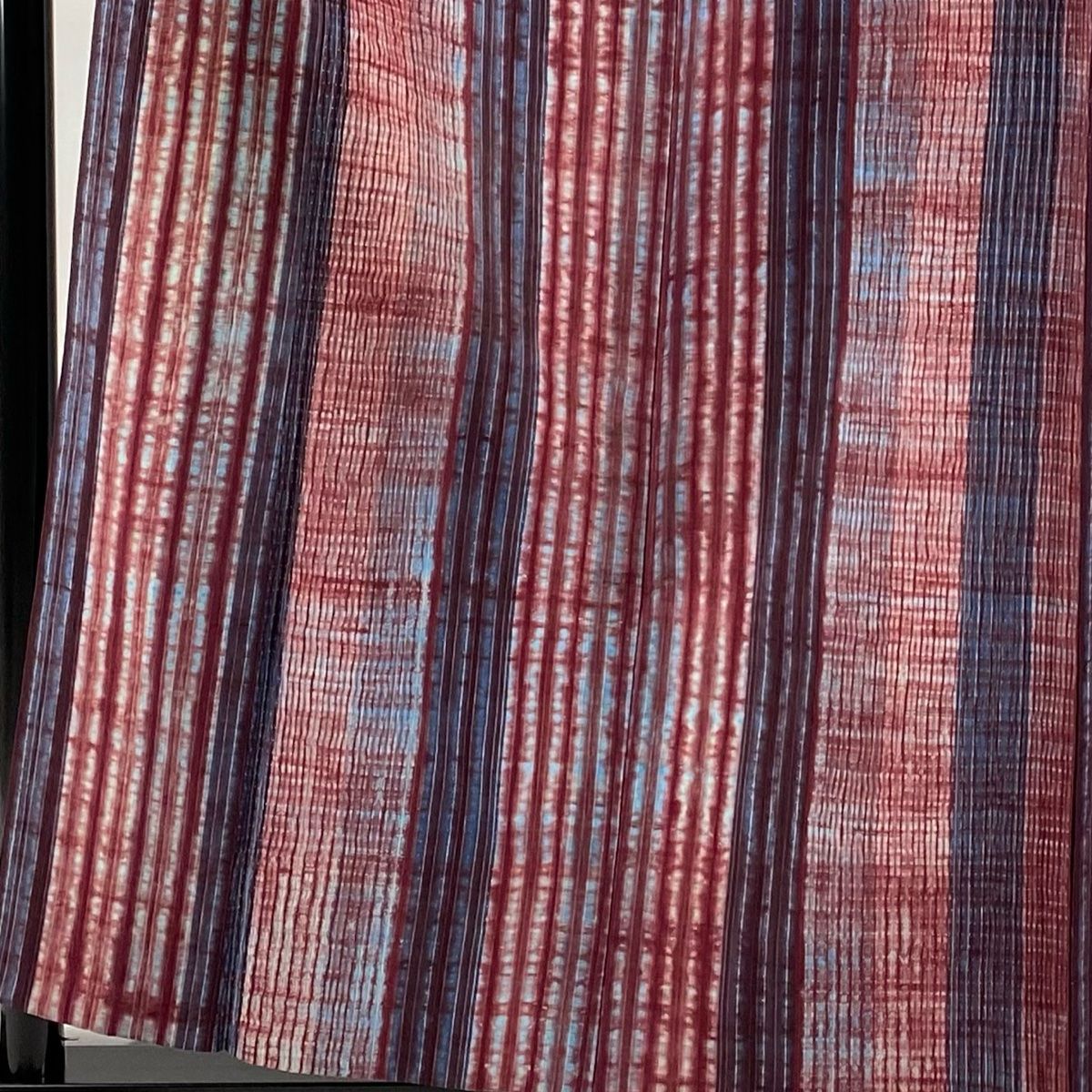 小紋 身丈159.5 cm 裄丈63 S 単衣 縦縞 えんじ色 正絹 秀品