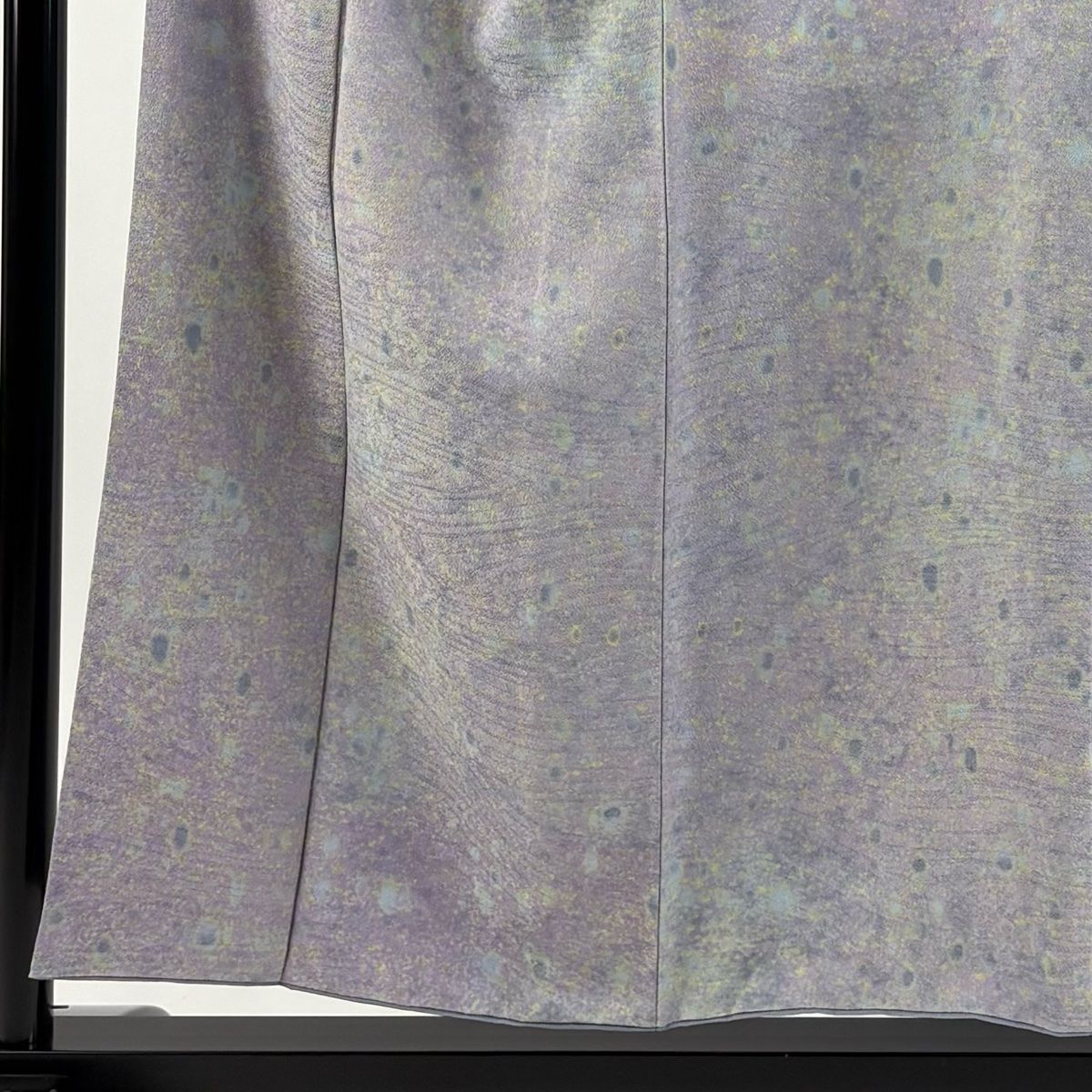 小紋 身丈153 5 cm 裄丈66 M 袷 幾何学 地紋 薄紫 正絹 秀品