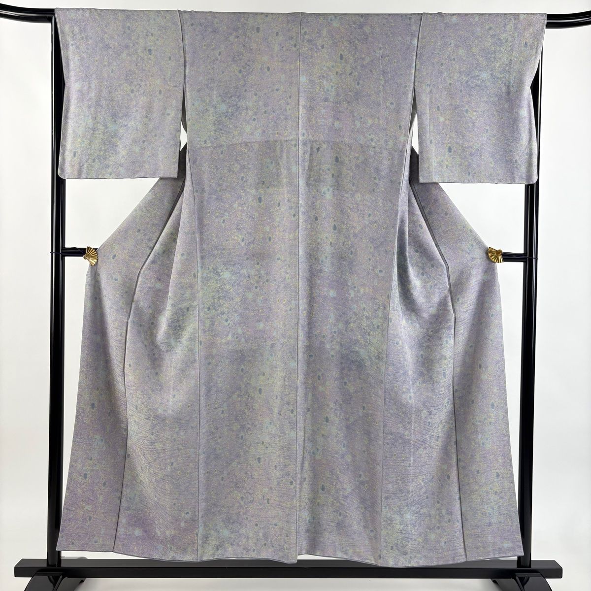 小紋 身丈153 5 cm 裄丈66 M 袷 幾何学 地紋 薄紫 正絹 秀品