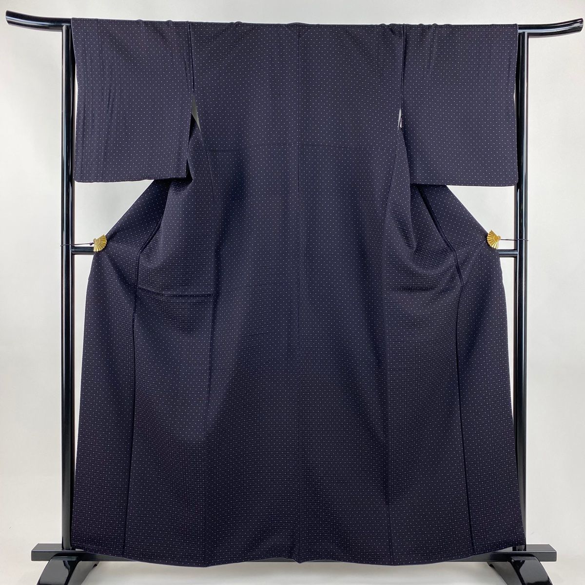 小紋 身丈155.5 cm 裄丈64 M 袷 ドット 濃紫 正絹 秀品