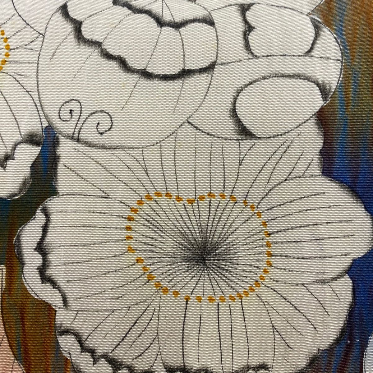 名古屋帯 秀品 辻が花柄 絞り 青紫 正絹