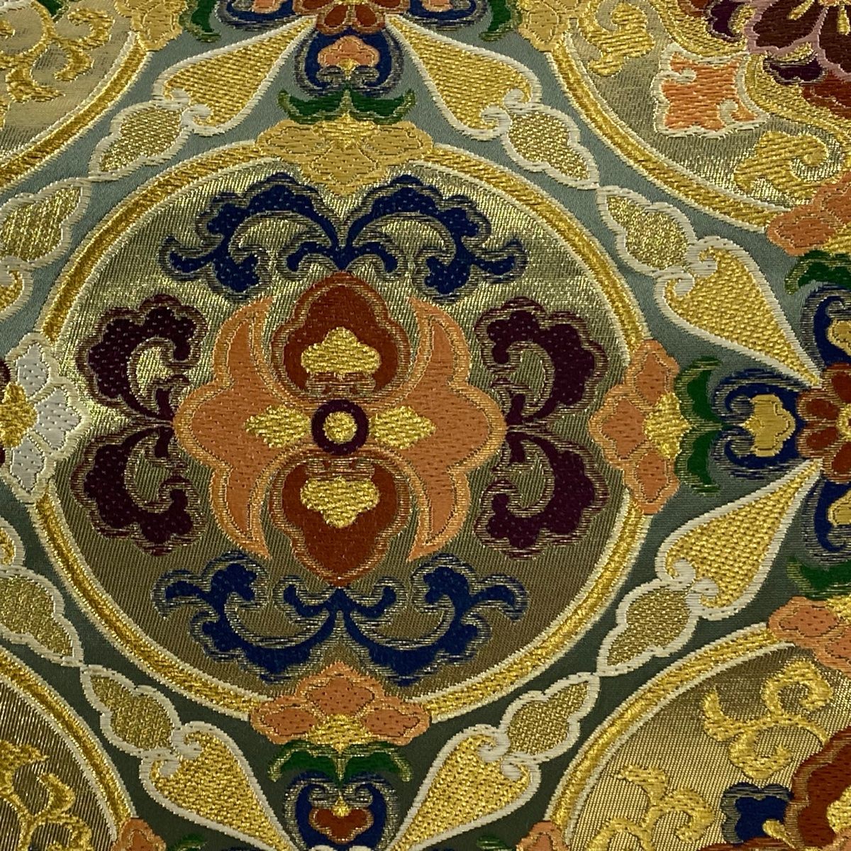 袋帯 秀品 円窓寿麗文 華文 金糸 箔 金色 全通 正絹