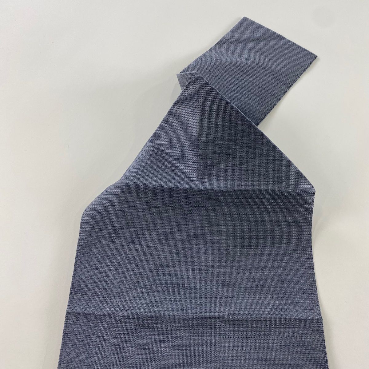  名古屋帯 秀品 松葉仕立て トンネル仕立て 幾何学模様 青灰色 正絹 名古屋帯 帯