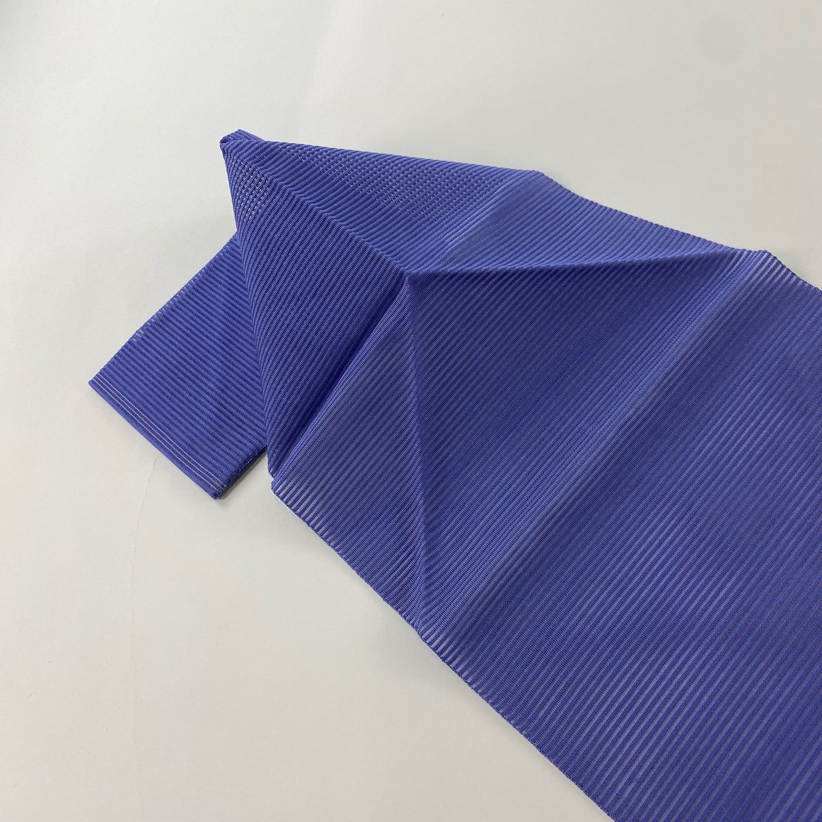 SO-374 夏帯 絽 松葉仕立て 名古屋仕立て使用 雲取文様 市松文様 薄紫 名古屋帯 秀品 夏帯 松葉仕立て 八寸名古屋帯 幾何学模様 濃紺 正絹