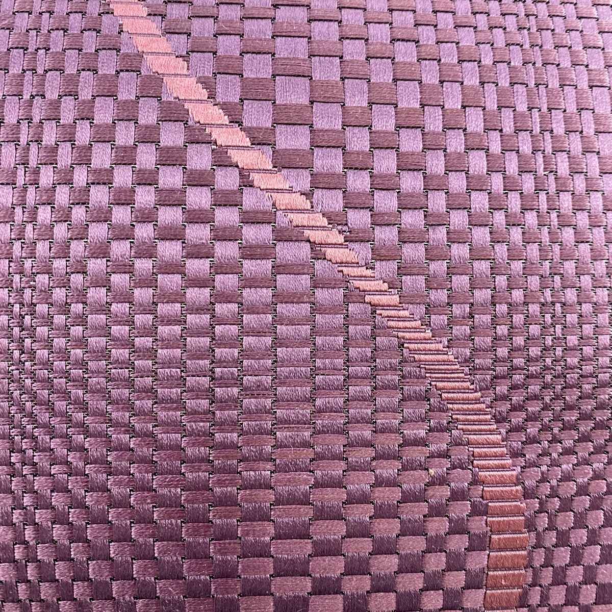 名古屋帯 秀品 八寸名古屋帯 松葉仕立て 幾何学模様 紫 正絹