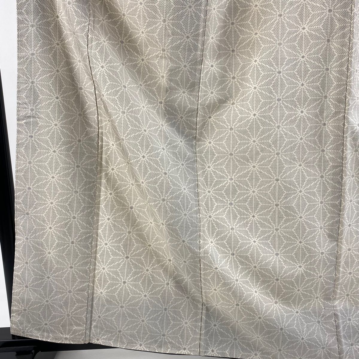 紬 身丈164 cm 裄丈65 5 M 袷 名古屋帯セット 麻の葉 ベージュ 正絹 秀品