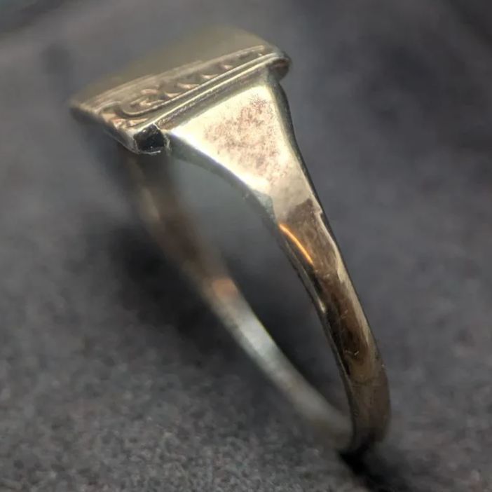 9CT 刻印 ゴールドオンシルバー シグネットリング 英国製 12号