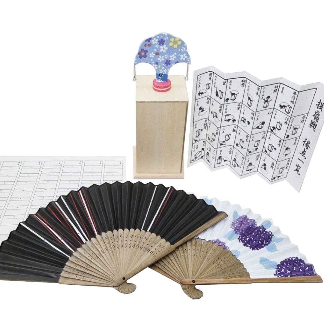 京遊堂 投扇興セット 蝶 枕 扇子付き 水色