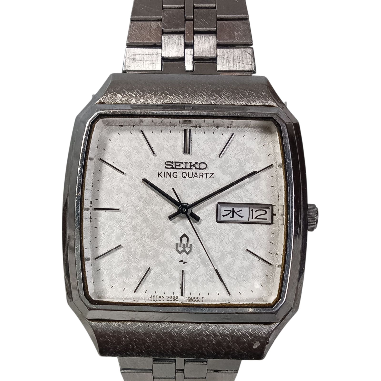 稼働 1112-2 SEIKO KING QUARTZ KQ セイコー キングクオーツ 5856-5000 メンズ腕時計 スクエア デイデイト