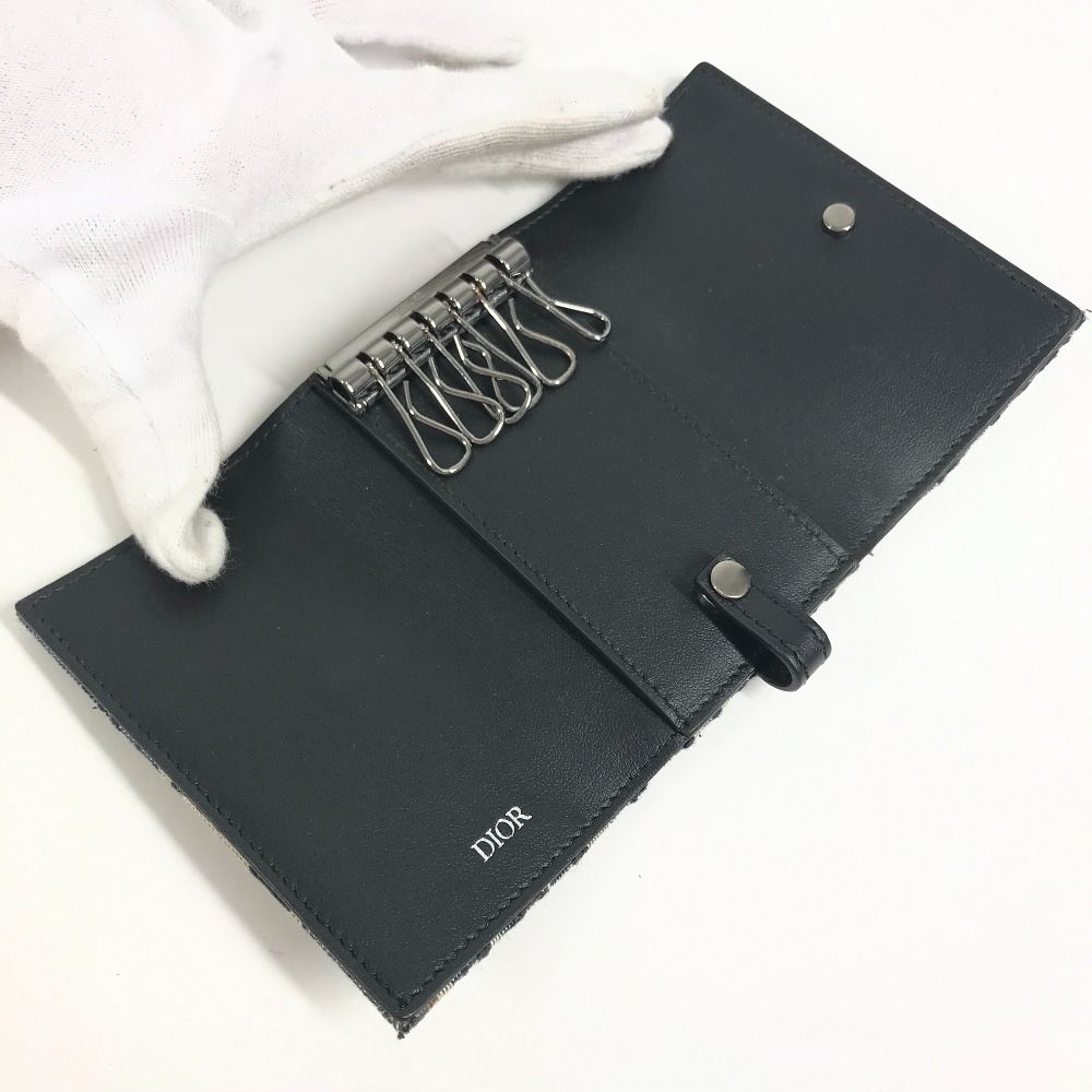  Dior ディオール キーケース ロゴ オブリーク 6連 キャンバス ネイビー キーケース 小物
