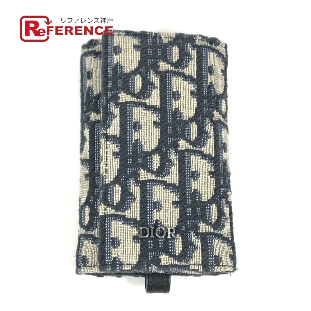 Dior ディオール キーケース ロゴ オブリーク 6連 キャンバス ネイビー