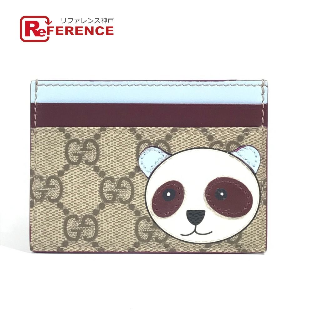GUCCI グッチ カードケース ロゴ パンダ 818769 GGスプリームキャンバス ベージュ