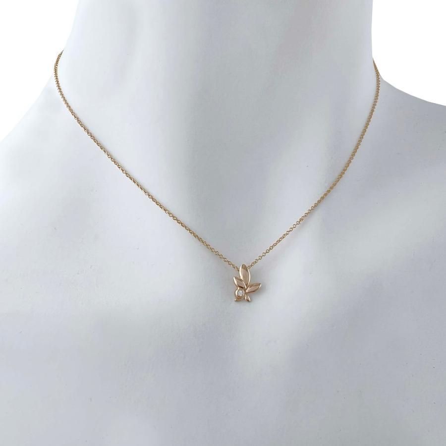 TIFFANY＆Co. ティファニー ネックレス オリーブリーフ ダイヤ パロマピカソ 750 K 18 PG ピンクゴールド