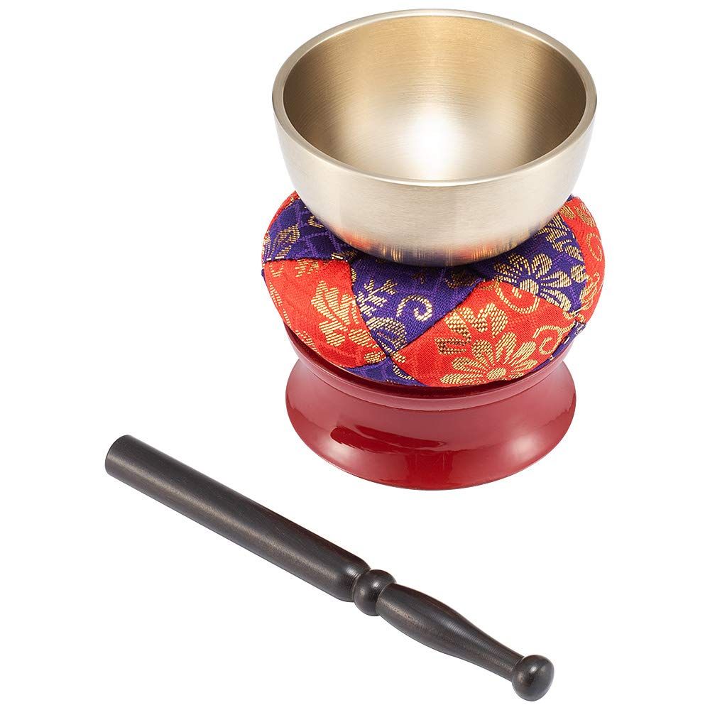 新品 仏壇屋 滝田商店 仏具 おりん 広丸リンセット 2.3寸(口径6.9cm) やわらかい音色のおリン、ふとん・リン台・リン棒付き、仏壇用 証明書付