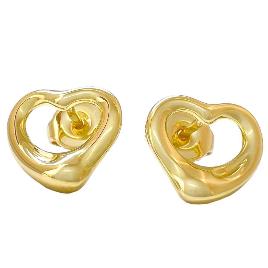 TIFFANY＆Co. ティファニー ピアス オープンハート 750 K18 YG イエローゴールド エルサ ペレッティ