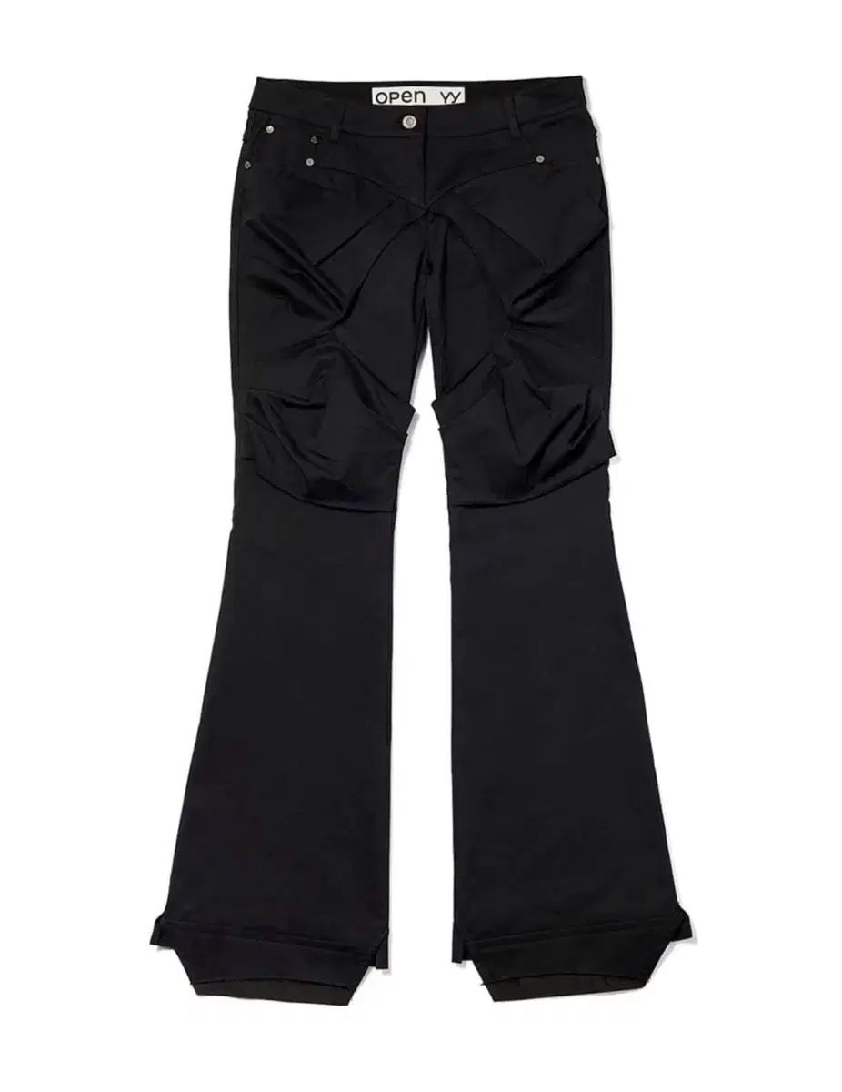 オープンワイワイ ギャザー ブーツカット パンツ M