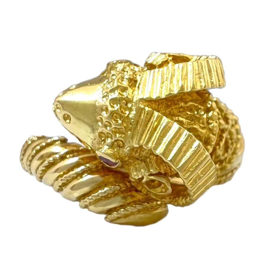 Ilias LALAoUNIS イリアスララウニス リング シープ ルビー アニマルヘッド 羊 ヴィンテージ 750 K 18 YG 指輪