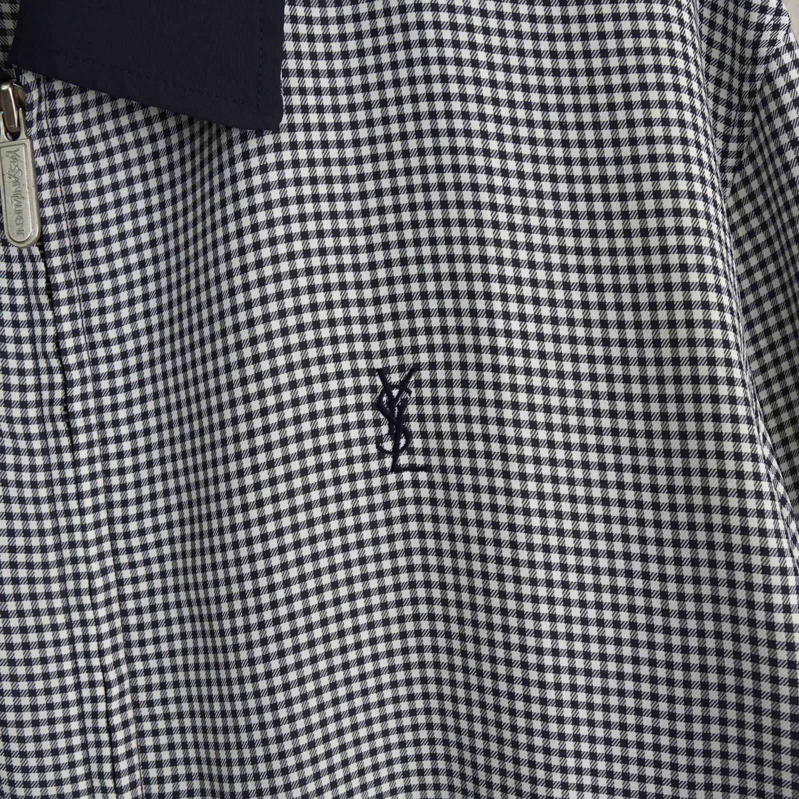 イヴ サンローラン ヴィンテージ YSLロゴ チェック柄 ブルゾン