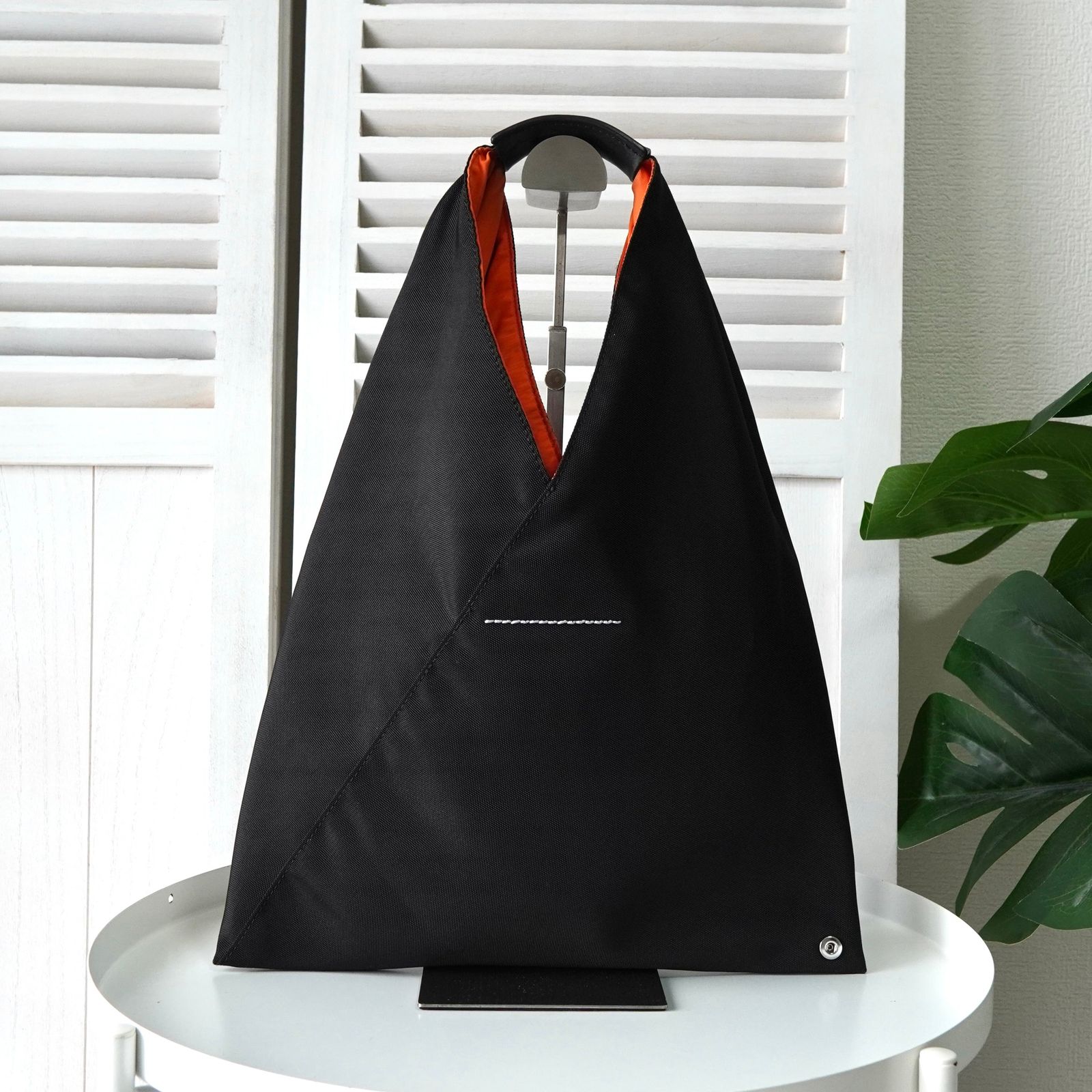 エムエムシックス メゾン マルジェラ ナイロン ジャパニーズバッグ スモール ハンドバッグ ブラック オレンジ