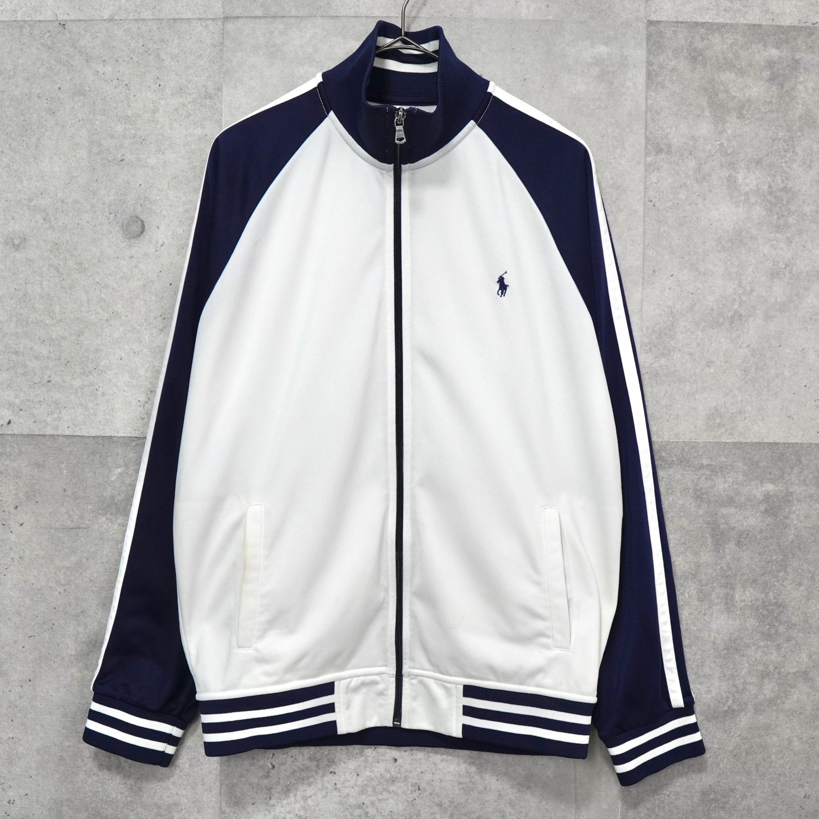 ポロ バイ ラルフローレン スモールポニー トラックジャケット ネイビー ホワイト