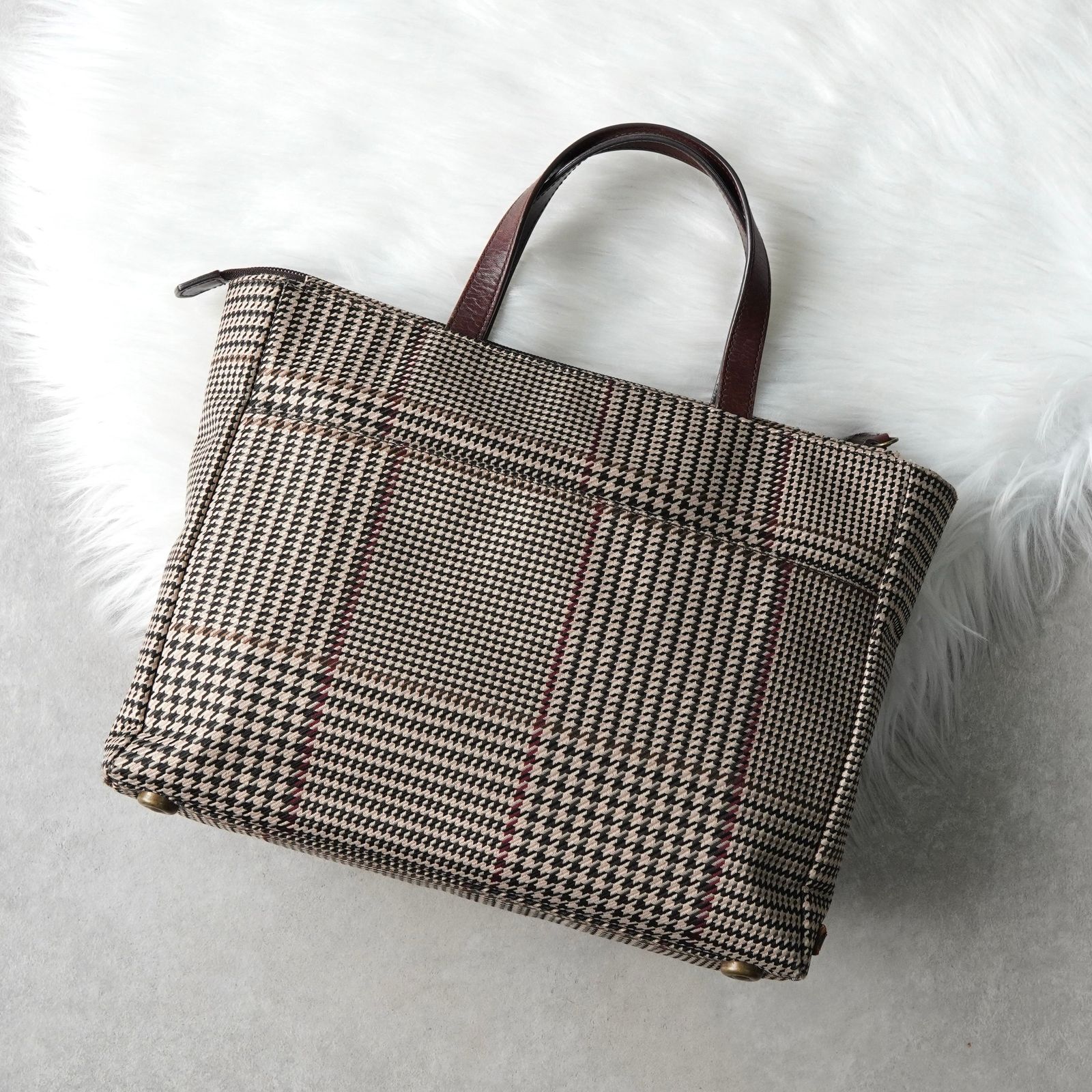 千鳥格子柄 ナイロンキャンバス