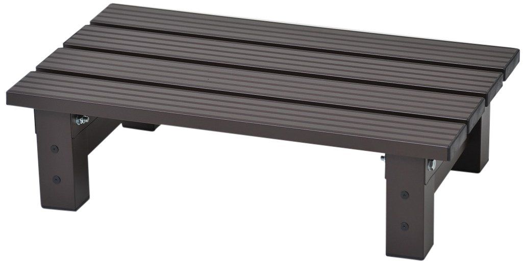 頑丈アルミ縁台 幅60 奥行36 高さ16 5 cm アルミ PVC 玄関 軒先 ベランダ 上り下り楽 丈夫 軽量 幅広ステップ26 アジャスター調整