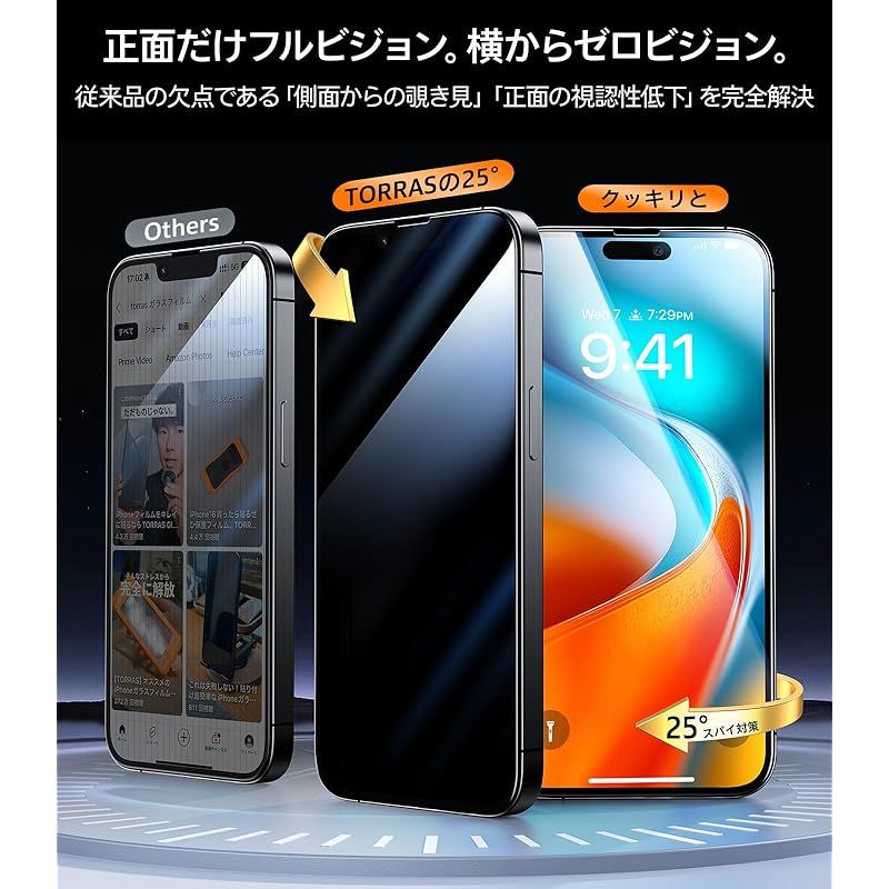TORRAS「シークレットモード、日常へ」 For iPhone 16 / 15 用 ガラス