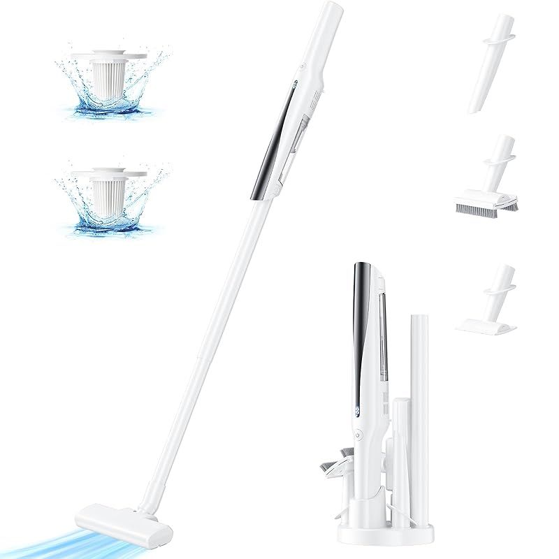 掃除機 コードレス 軽量 【置くだけ充電】 38Kpa強力吸引 40分連続　白 掃除機 コードレス 軽量 【置くだけ充電】 38Kpa強力吸引 最大40分連続