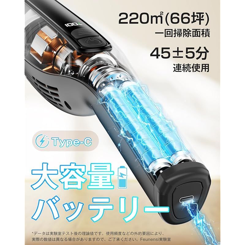 掃除機コードレス 軽量 強力【2025最新型!業界初!55KPa強力吸引&超軽量
