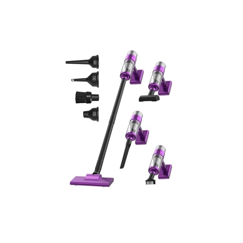 コードレス掃除機 LEDライト 低ノイズ (15000paブラック) コードレス