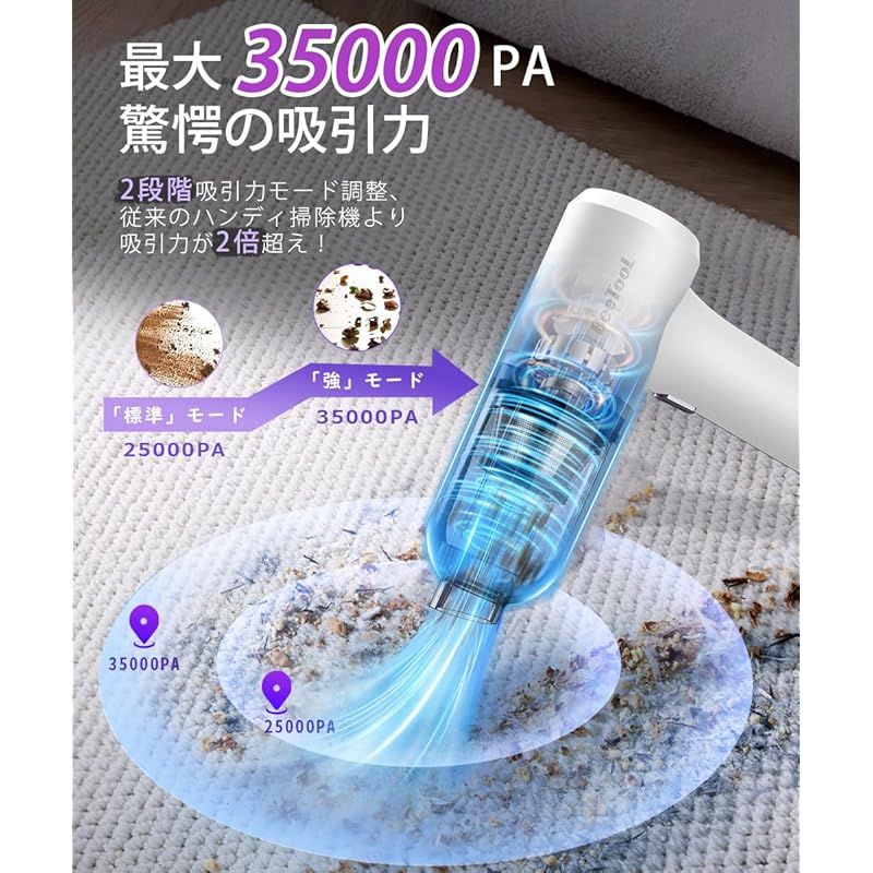 HOTO 4WAY小型エアクリーナー バキューム ブロー 一台二役 15000Pa