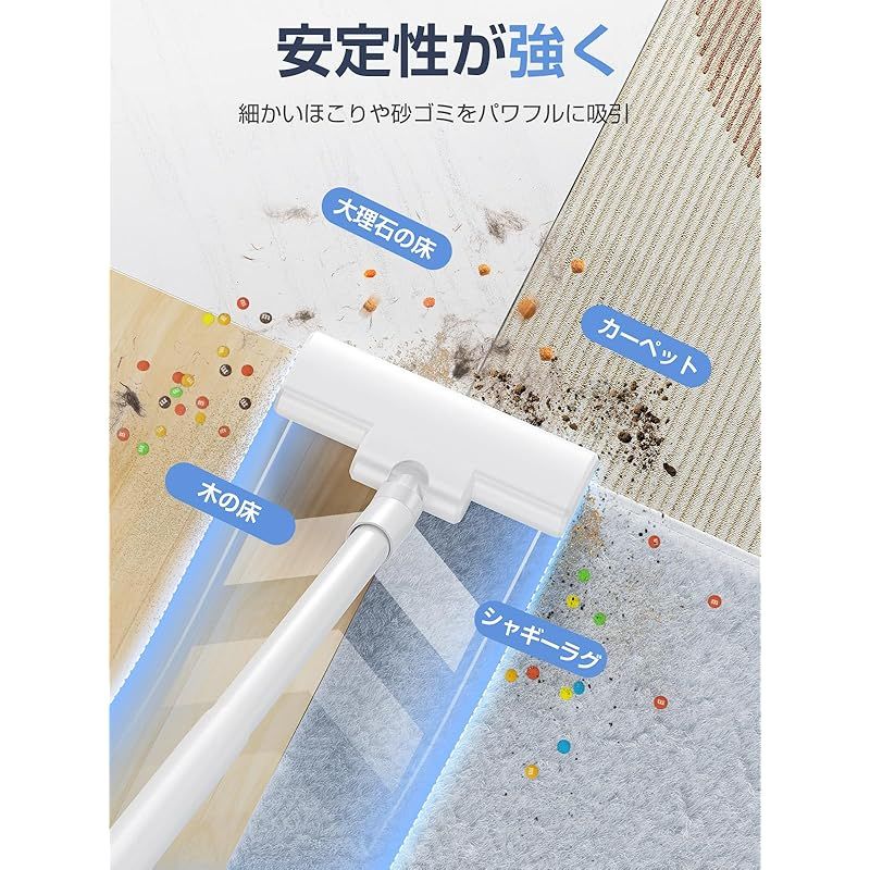 掃除機 コードレス 軽量 【置くだけ充電】 38Kpa強力吸引 最大40分連続