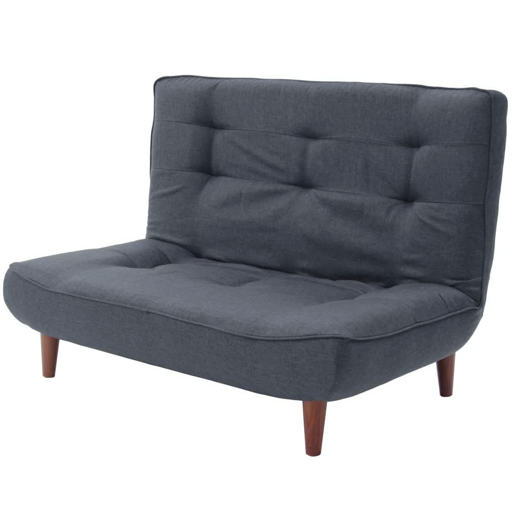 セルタン 幅約121cm 和楽の浅葱 2人掛け ポケットコイル デニム調インディゴブルー 背部リクライニング 高反発 A40p-612DBL