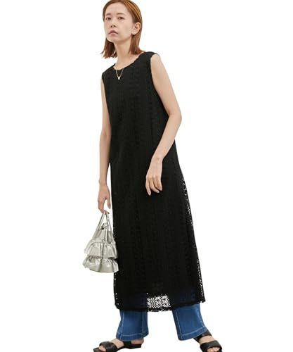 ロペピクニック ワンピース emur エミュール クロッシェ調レースワンピース レディース ブラック 01