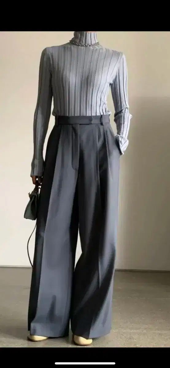 R2W sihwa Vis ribbed knit スカイブルー