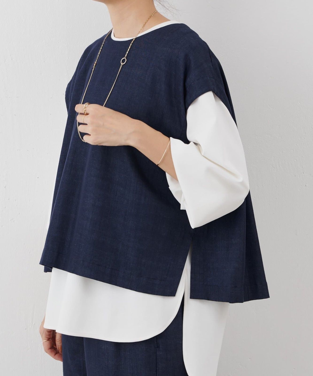  ビアズリー 前後2 way ショートベスト インディゴ ネイビー サイズ1 み ベスト ジレ ベスト ジレ ビスチェ