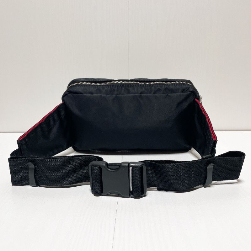 【美品】 ポーター ILS コラボ ボディバッグ ブラック レッド エルフィン PORTER ポーター 吉田カバン ILS コラボ L-fine エルファイン ウエスト