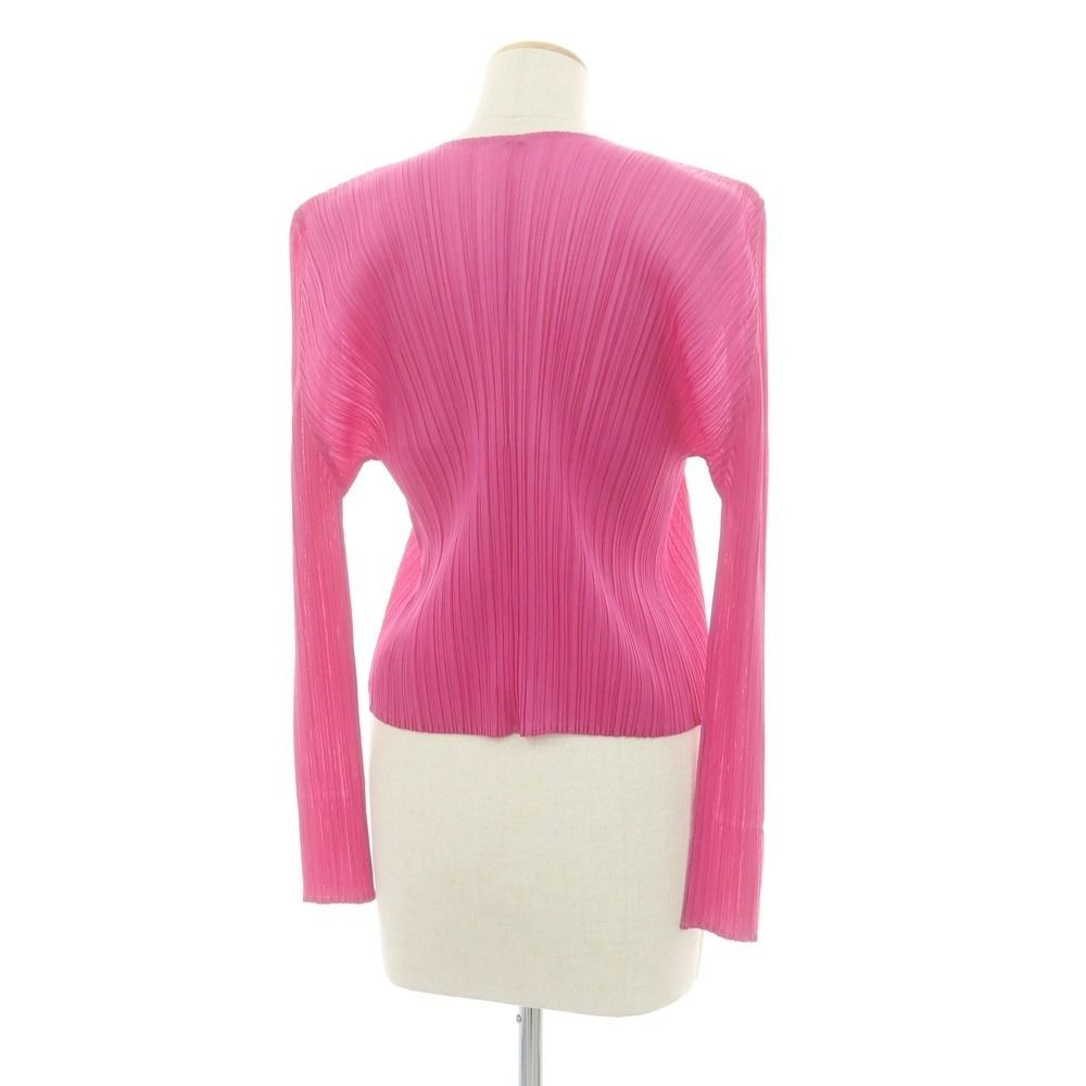 プリーツプリーズ PLEATS PLEASE 秋冬 プリーツ加工 カーディガン ピンク サイズ表記なし L位 レディース