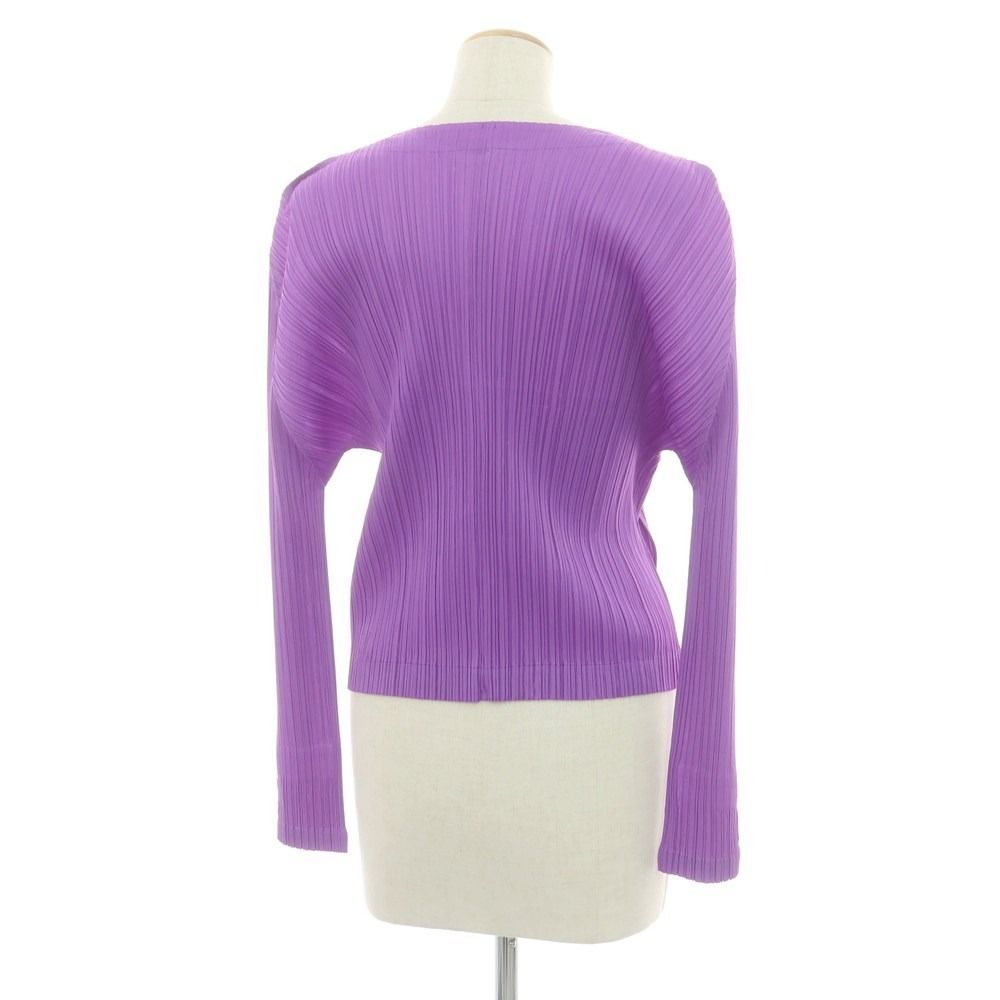 プリーツプリーズ PLEATS PLEASE 秋冬 プリーツ加工 カーディガン パープル サイズ表記なし L位 レディース