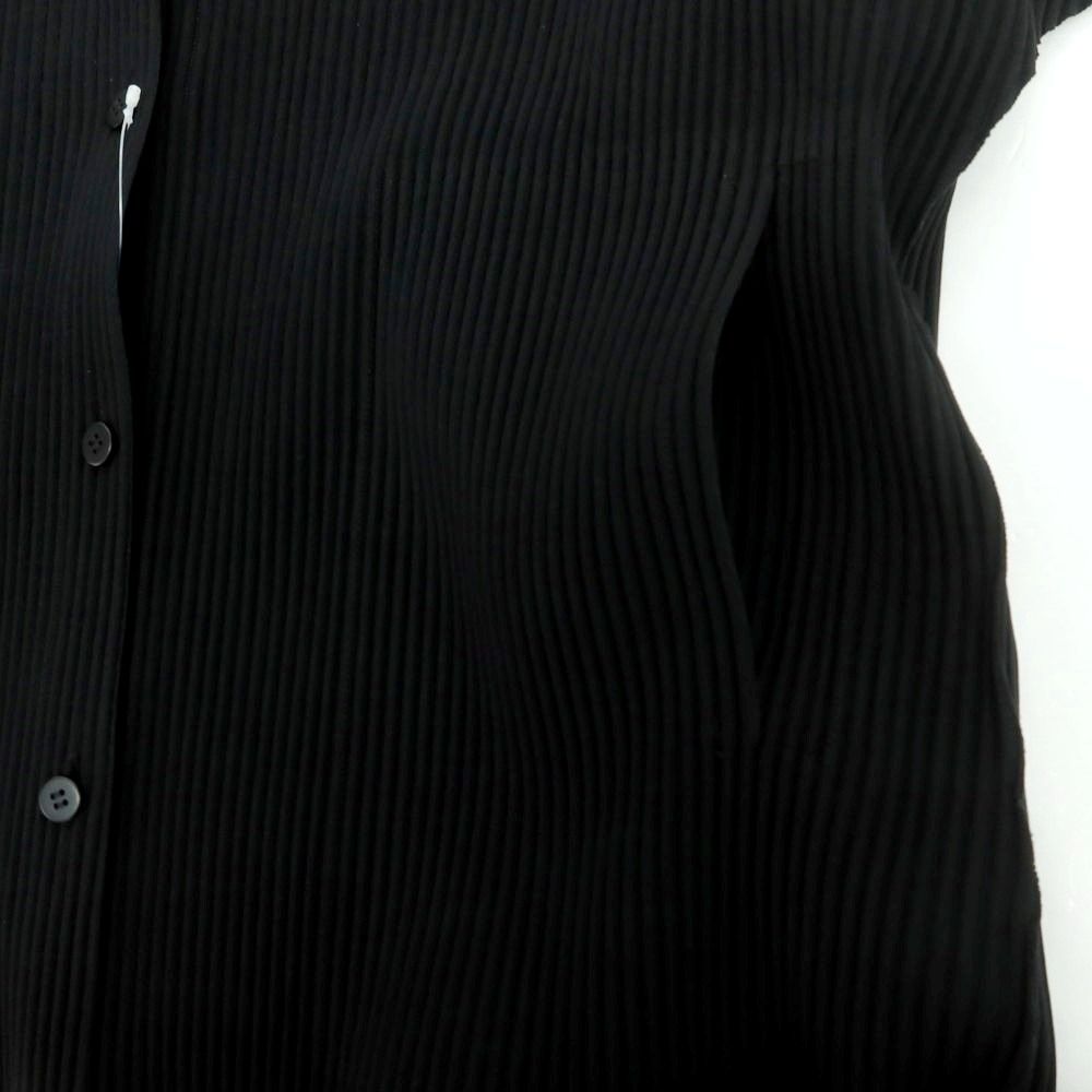  ミー イッセイミヤケ me ISSEY MIYAKE 秋冬 プリーツ加工 カーディガン ブラック サイズ表記なし M位 レディース カーディガン ボレロ アンサンブル トップス