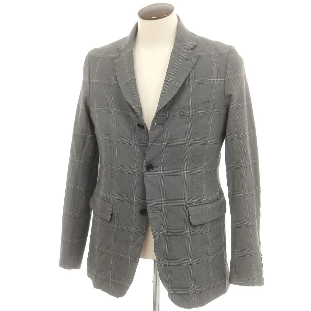 コムデギャルソン オムドゥ COMME des GARCONS HOMME DEUX 春夏 しわ加工 テーラードジャケット グレー サイズL メンズ