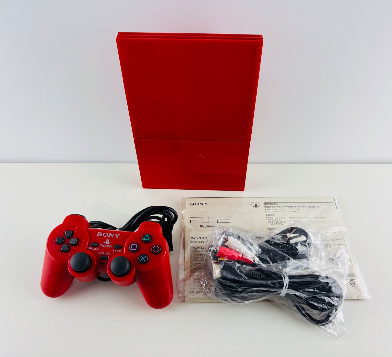 ほぼ新品 PS2 シナバーレッド SCPH 90000CR 限定 RED 箱あり 完備品