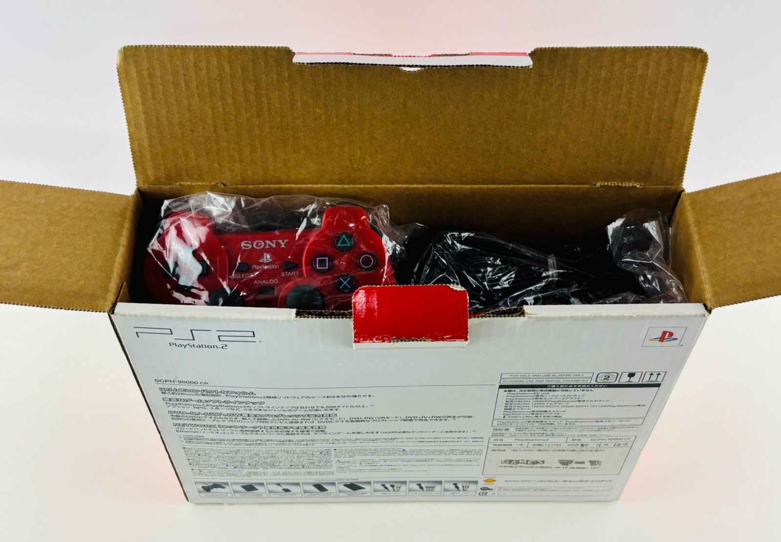 ほぼ新品 PS2 シナバーレッド SCPH 90000CR 限定 RED 箱あり 完備品