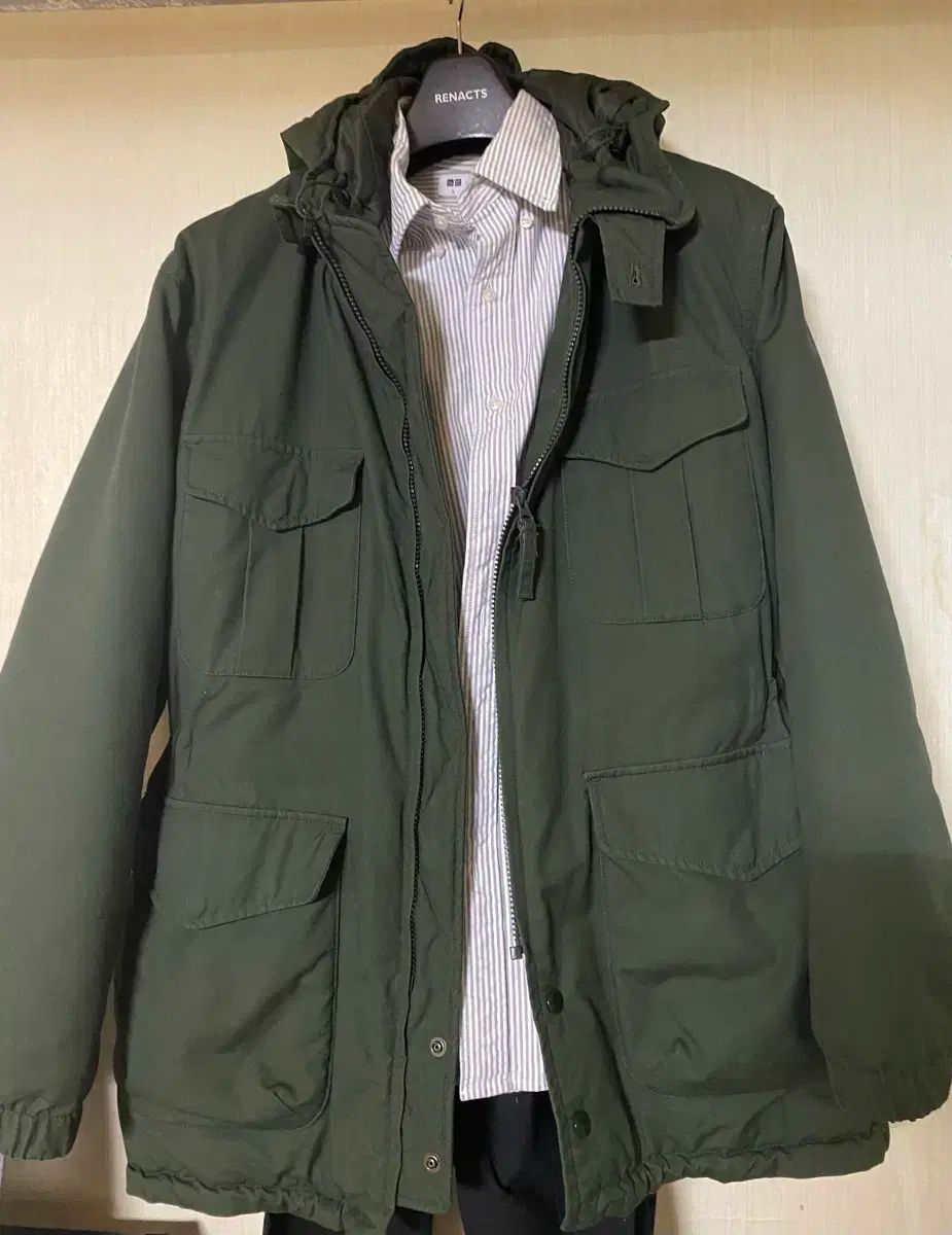 ユニクロ エンジニアードガーメンツ ユーティリティ パーカ l オリーブ色