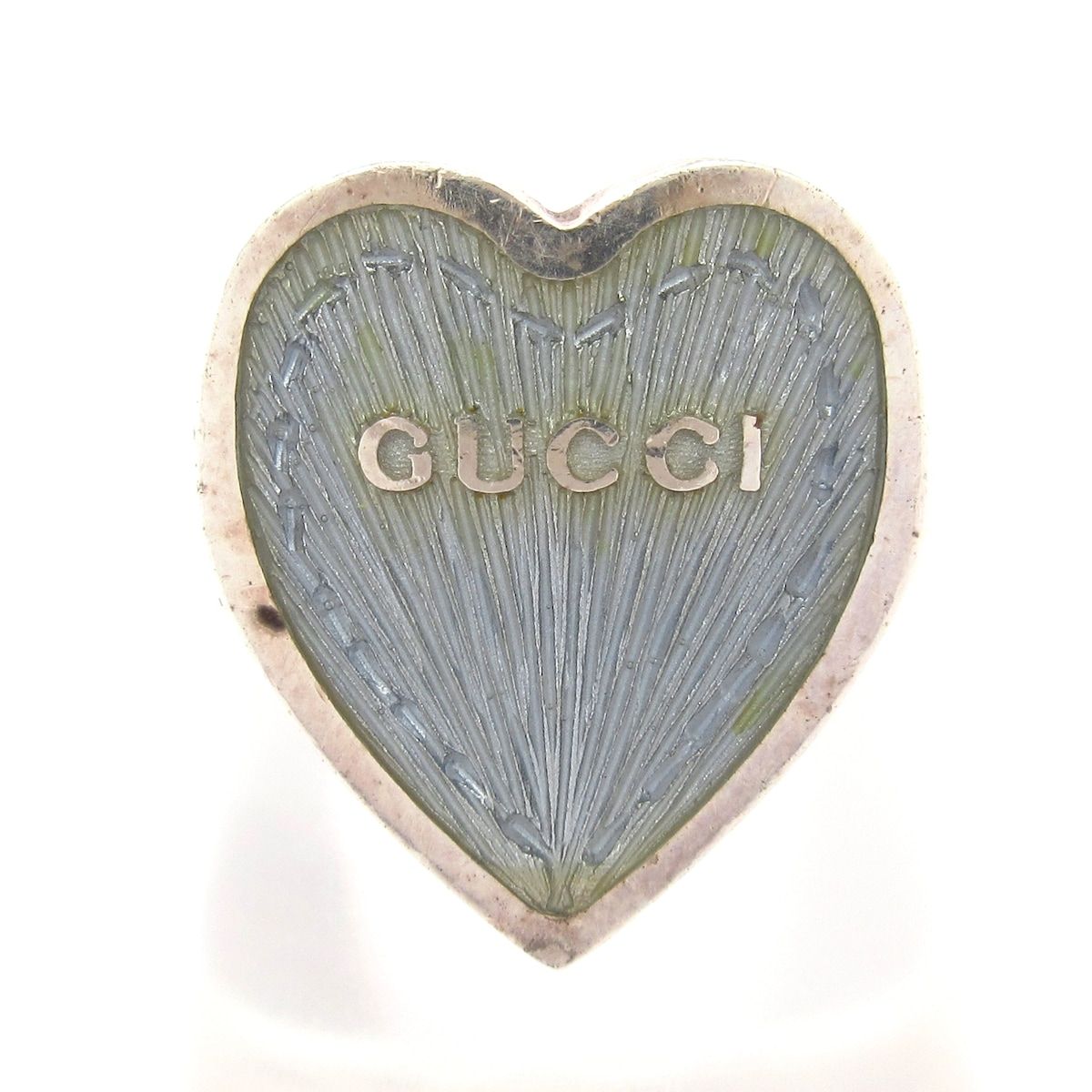 GUCCI グッチ リング 11 - シルバー×ライトブルー ハート