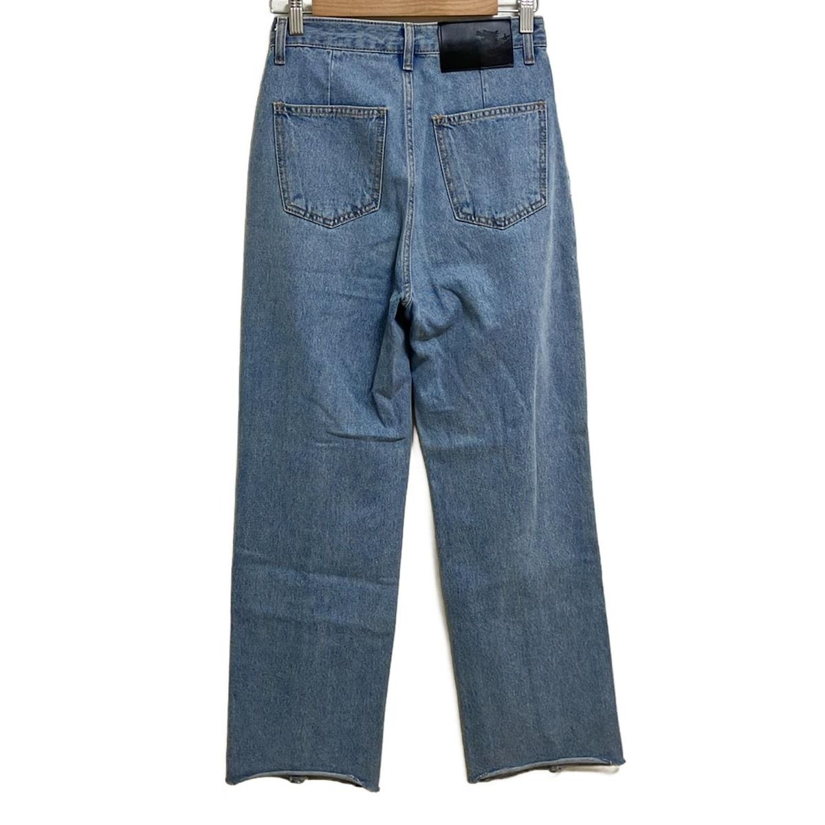 VIVIENNE TAM ヴィヴィアンタム ジーンズ サイズ36 S レディース - ブルー フルレングス 一部フェイクレザー 切りっぱなし加工